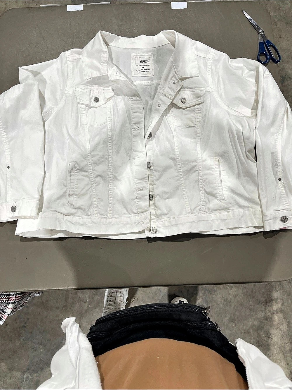 Sonoma The Everyday Jacket White Jean Jacket Size 3X Like New
